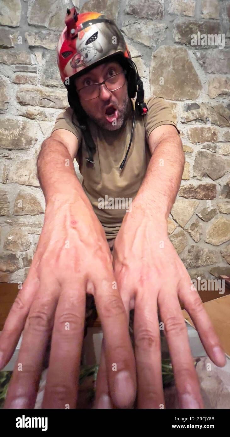 The mad soldier selfies Stock Photo
