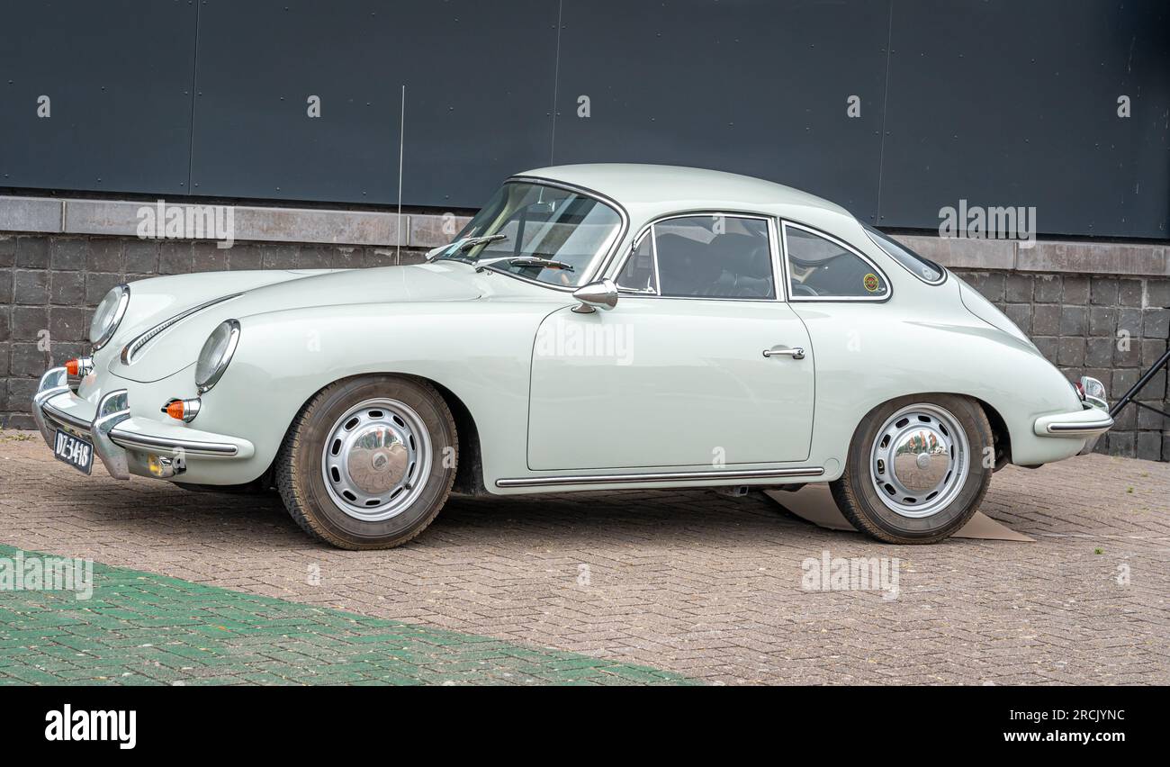 Lelystad, The Netherlands, 18.06.2023, Classic sports car Porsche 356 C from 1965 at The National Oldtimer Day Stock Photo