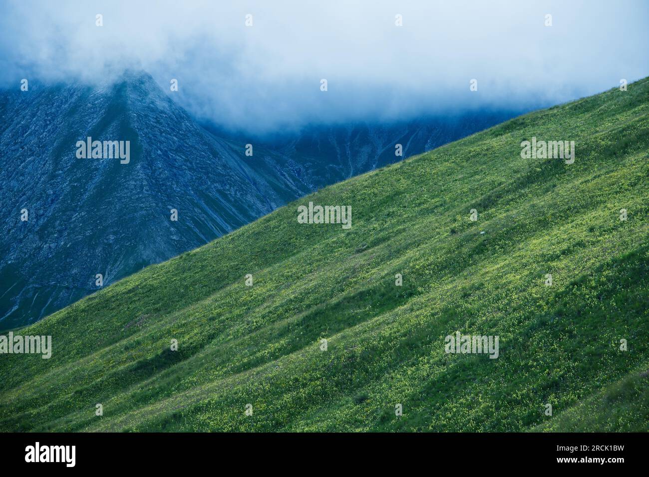 Scenery around the Col of Allos in the Alpes, France. Stock Photo