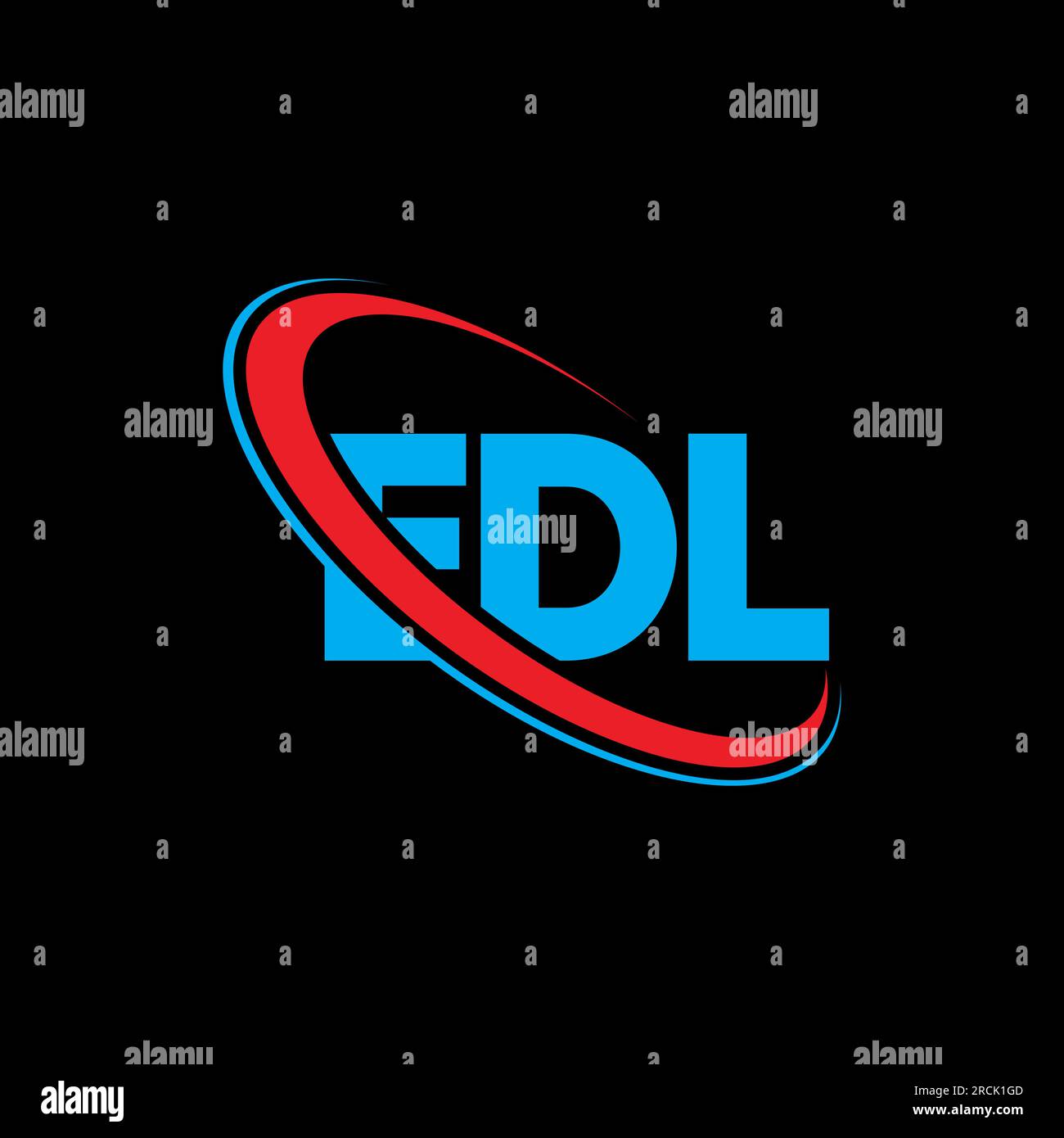 EDL logo. EDL letter. EDL letter logo design. Initials EDL logo linked with circle and uppercase monogram logo. EDL typography for technology, busines Stock Vector