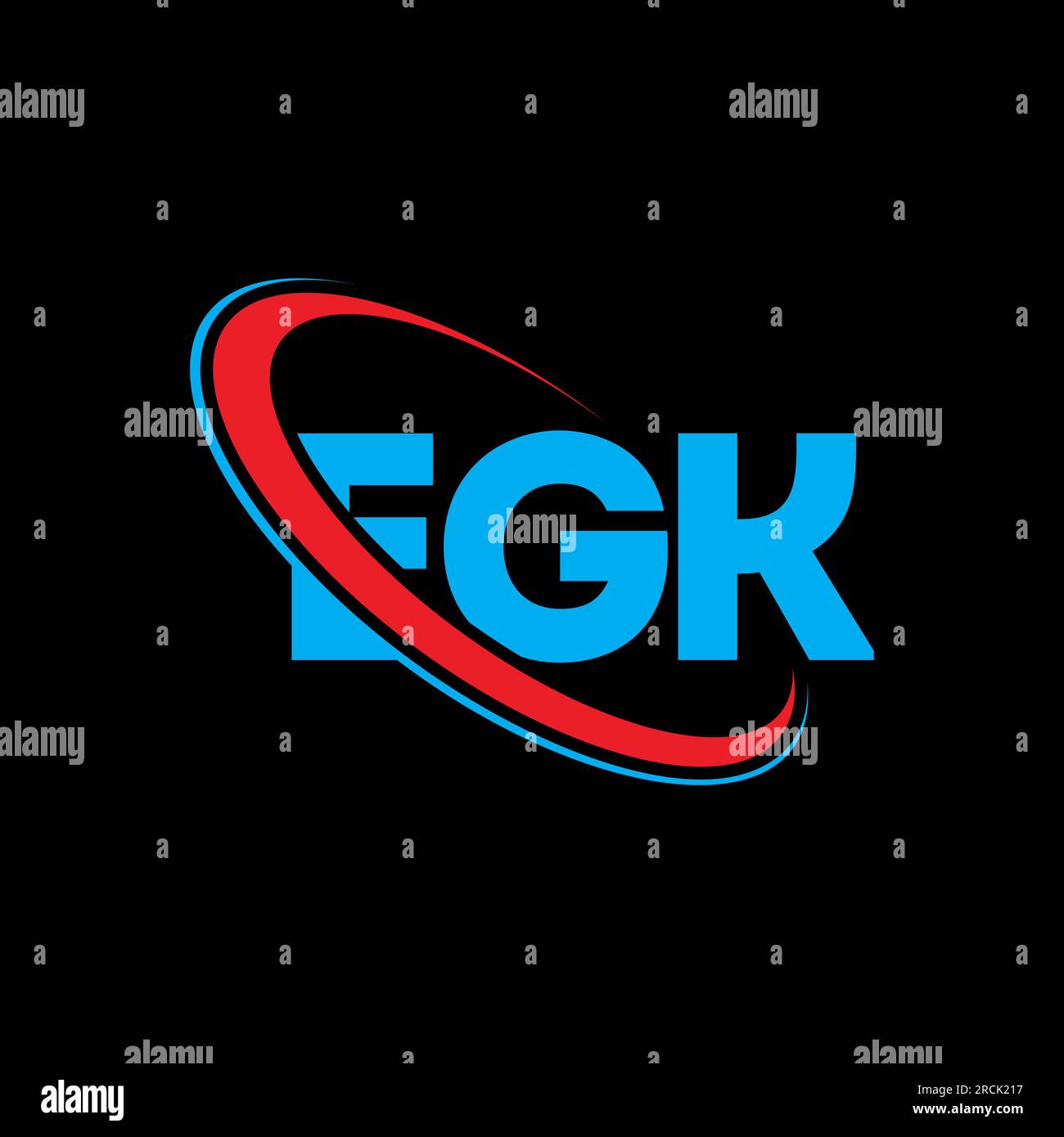 EGK logo. EGK letter. EGK letter logo design. Initials EGK logo linked with circle and uppercase monogram logo. EGK typography for technology, busines Stock Vector