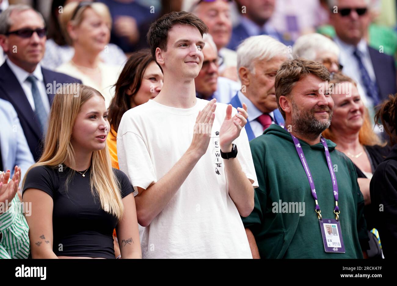 Stepan Simek, husband of Marketa Vondrousova after watching the Ladies