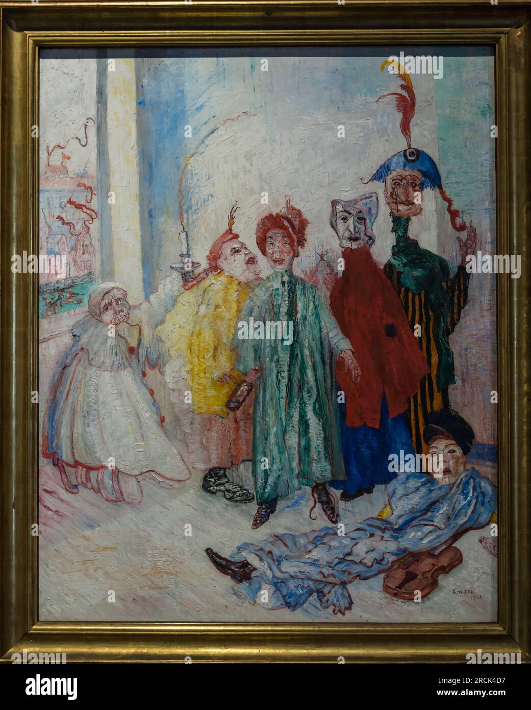 James Ensor paining The Strange Masks, FindeSiècle Museum, Royal