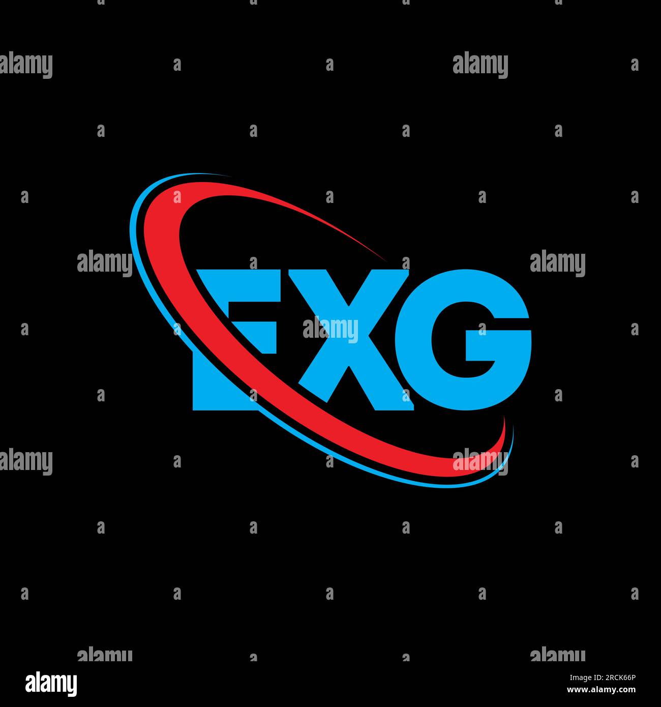 EXG logo. EXG letter. EXG letter logo design. Initials EXG logo linked with circle and uppercase monogram logo. EXG typography for technology, busines Stock Vector