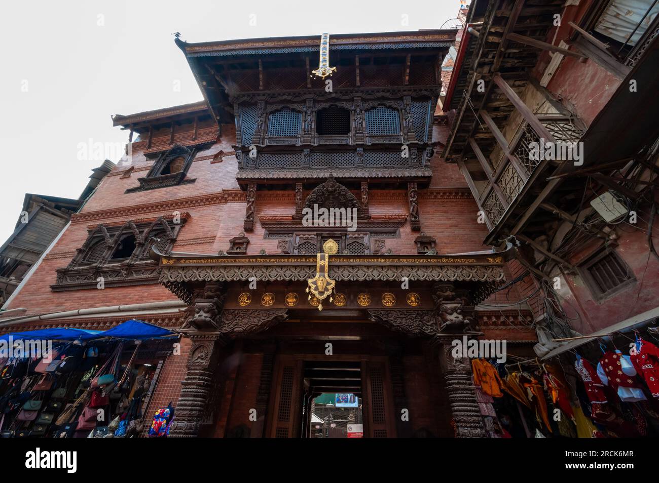 Kathmandu, Nepal - Apr 17, 2023: A reconstruction of Seto Machindranath Temple, Kathmandu, Nepal Stock Photo