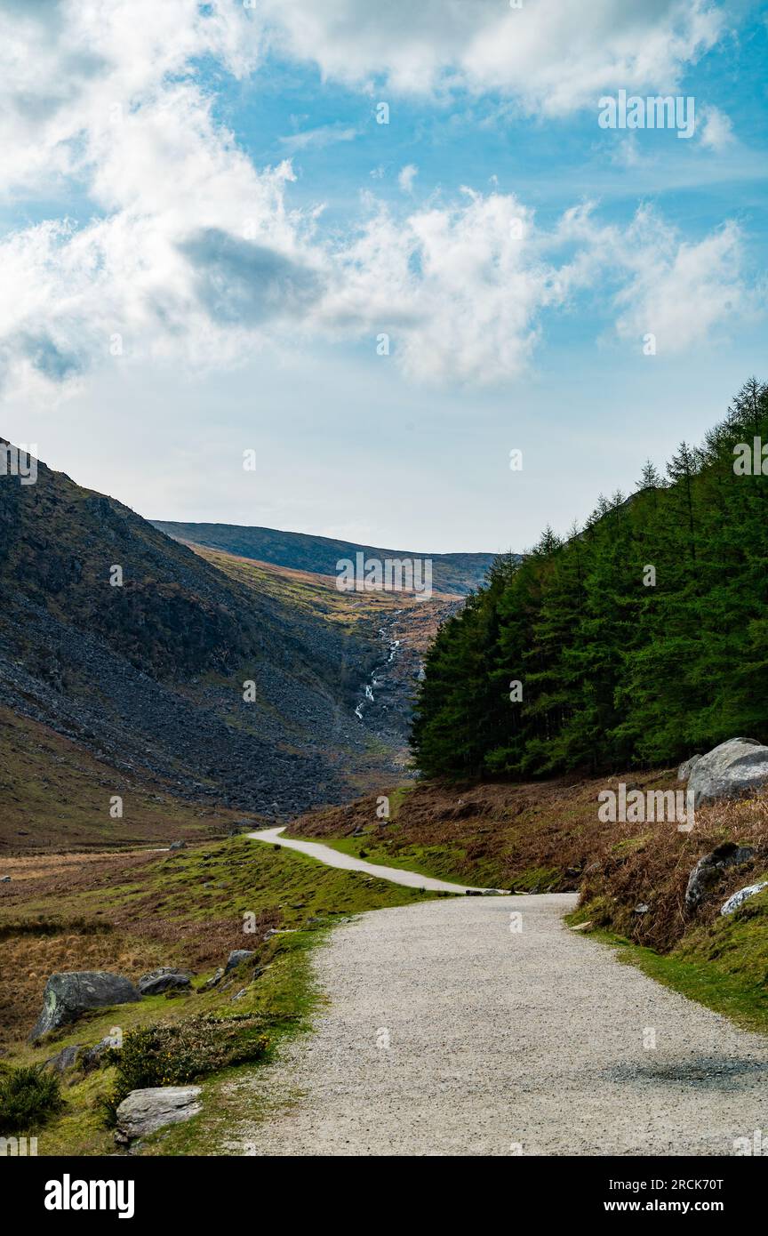 Pathway Through the Valley, Glendalough, County Wicklow, Republic of Ireland Stock Photo