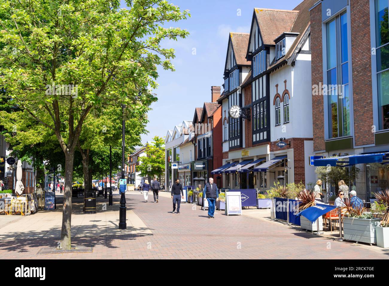 Solihull town centre Carluccios italian restaurant and Cote restaurant Solihull High street Solihull West Midlands England UK GB Europe Stock Photo