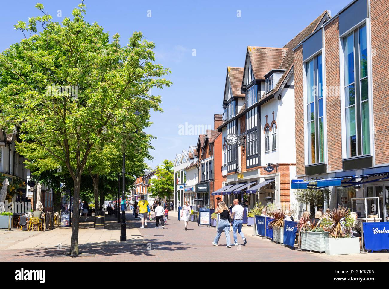 Solihull town centre Carluccios italian restaurant and Cote restaurant Solihull High street Solihull West Midlands England UK GB Europe Stock Photo