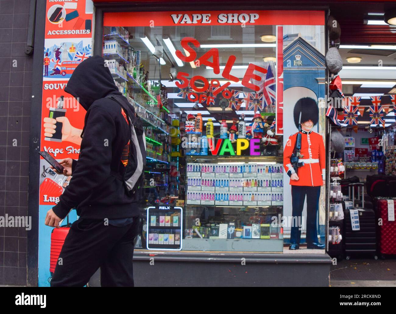 London, England, UK. 15th July, 2023. A vape shop in central London as  councils in England and Wales call for a total ban on disposable vapes.  They point out the environmental impacts,