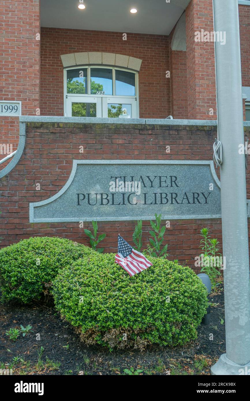 The Thayer Public Library in Braintree Massachusetts USA Stock Photo