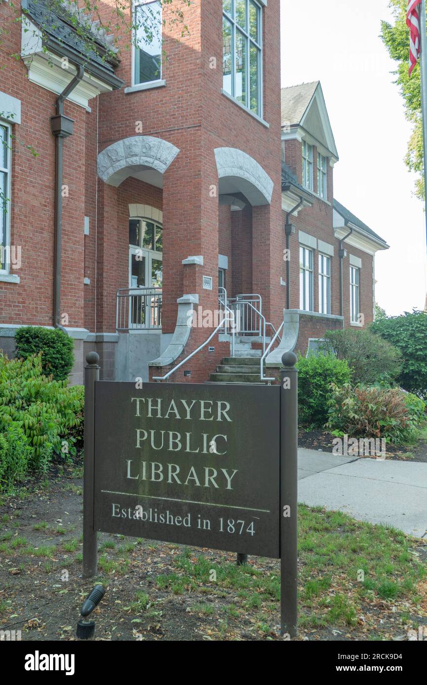 Thayer Public Library in Braintree Massachusetts Stock Photo Alamy