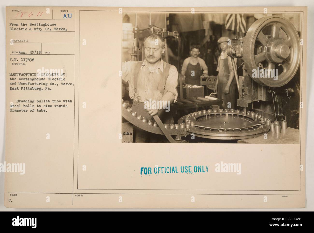 Soldiers from the American military assembling grenades at the