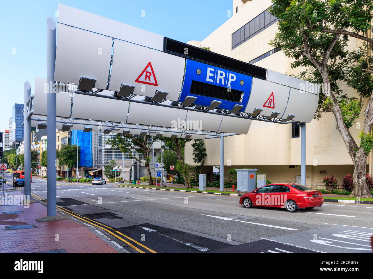 Electronic Road Pricing (ERP) gantry over New Bridge Road, Singapore