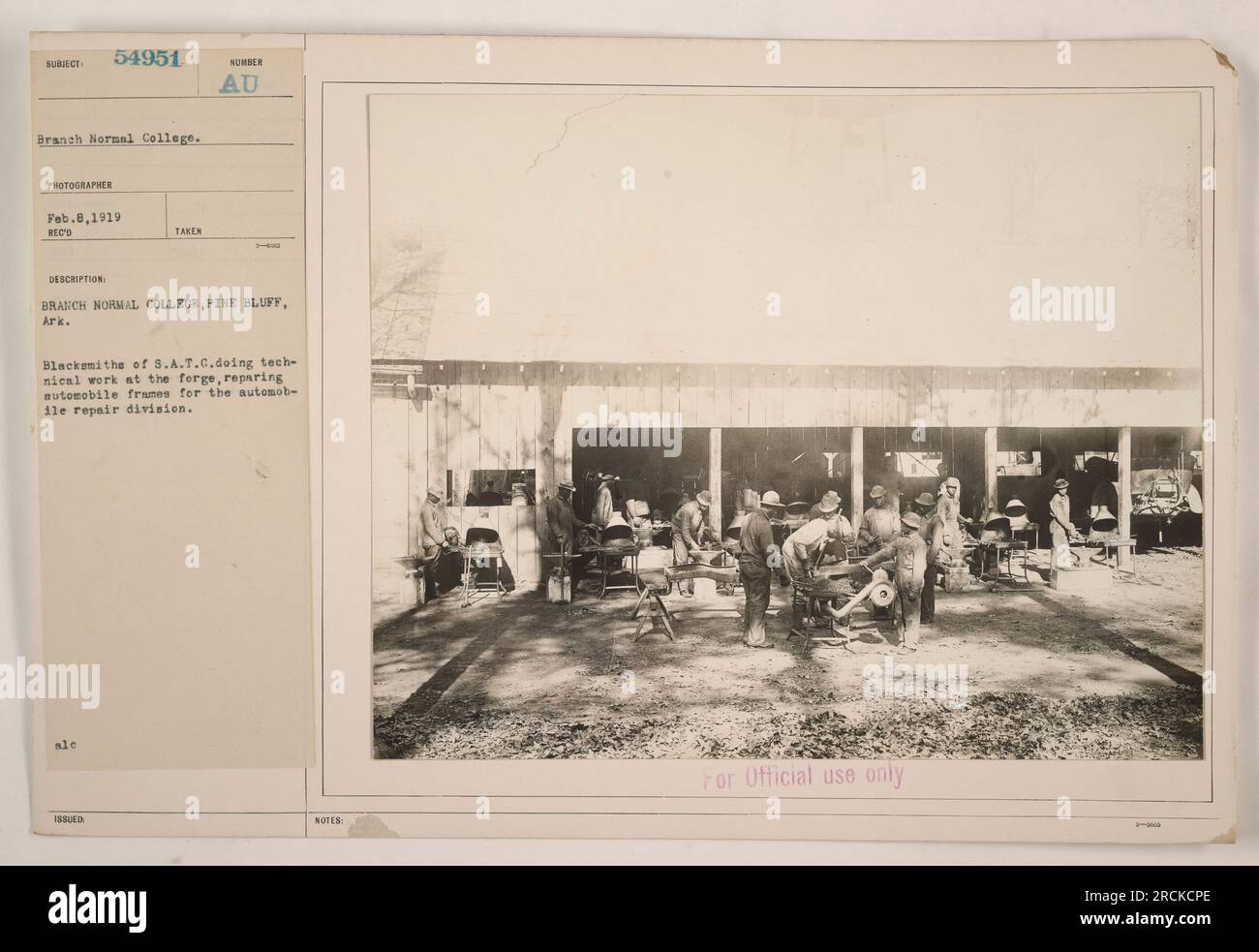 Blacksmiths from Branch Normal College in Pine Bluff, Arkansas