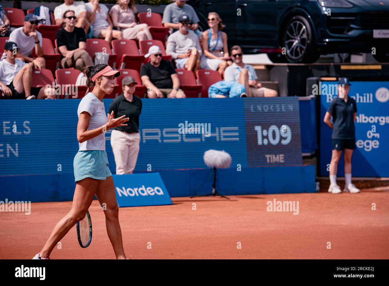 Båstad, Sweden. 07 15 2023. Olga Danilovic against Emma Navarro final Nordea Open 2023. Olga Danilovic won. Daniel Bengtsson / Alamy News Stock Photo