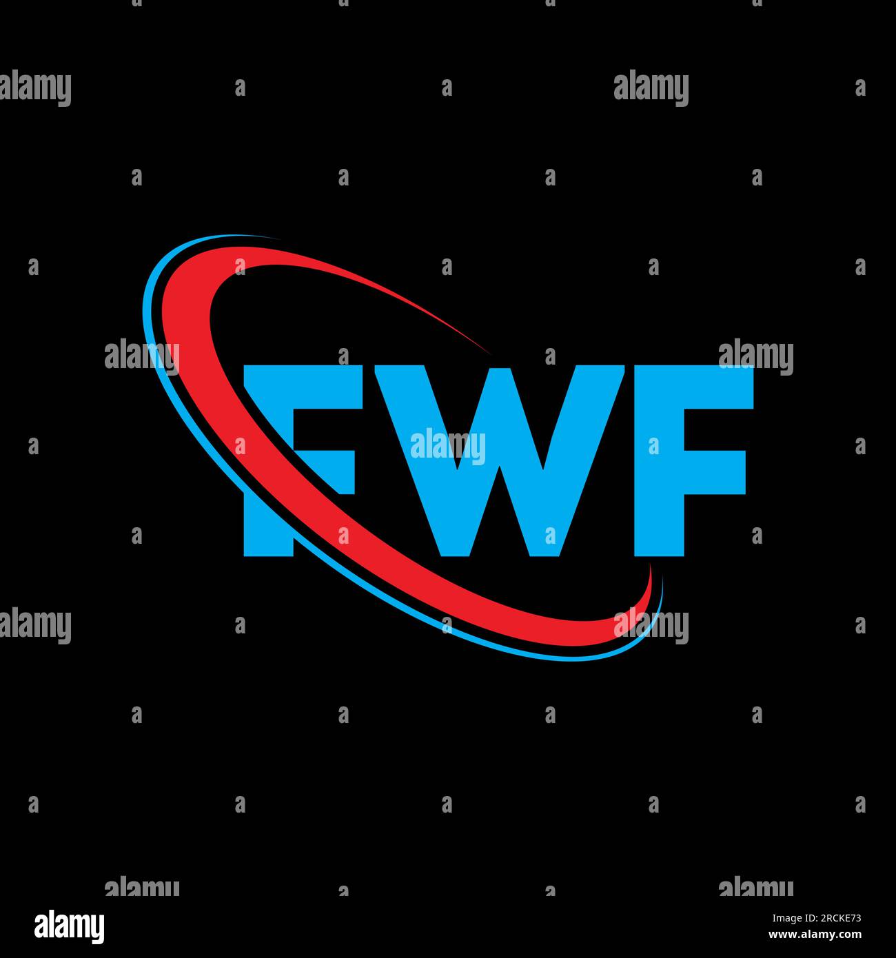 FWF logo. FWF letter. FWF letter logo design. Initials FWF logo linked with circle and uppercase monogram logo. FWF typography for technology, busines Stock Vector