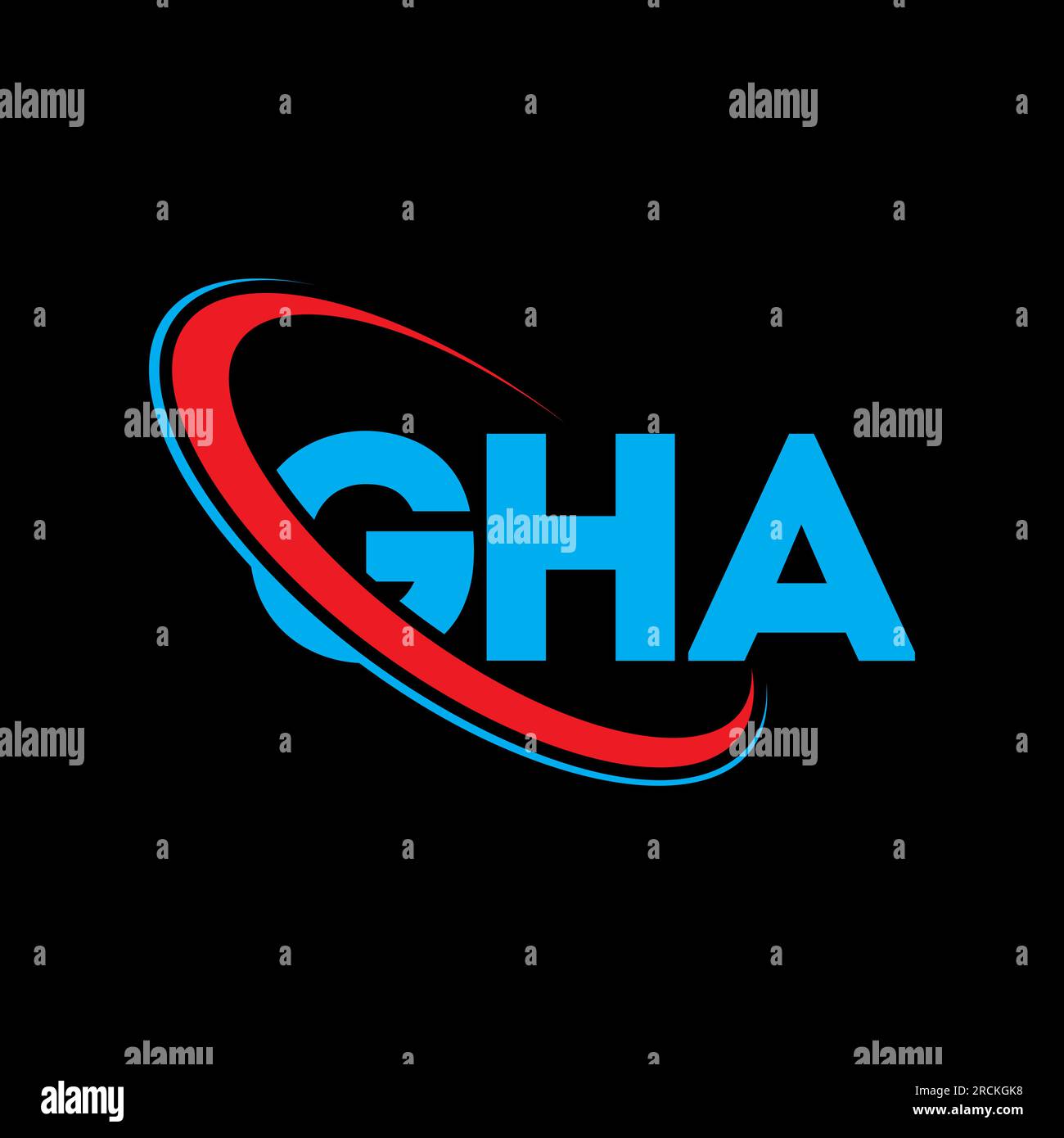 GHA logo. GHA letter. GHA letter logo design. Initials GHA logo linked with circle and uppercase monogram logo. GHA typography for technology, busines Stock Vector