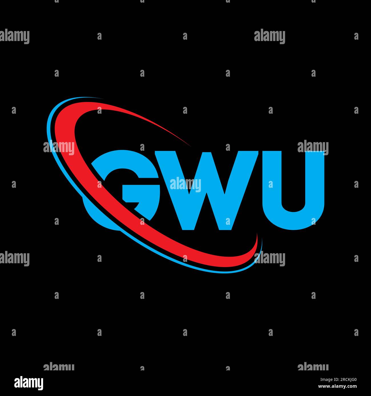 GWU logo. GWU letter. GWU letter logo design. Initials GWU logo linked