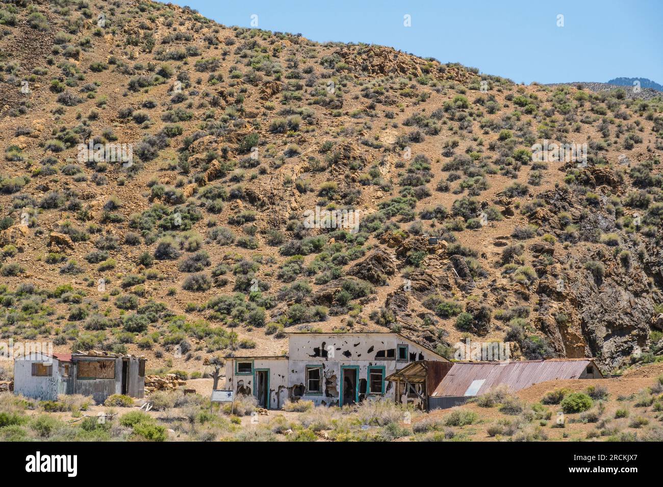 Abandoned buildings in an old settement in the desert near Death Valley