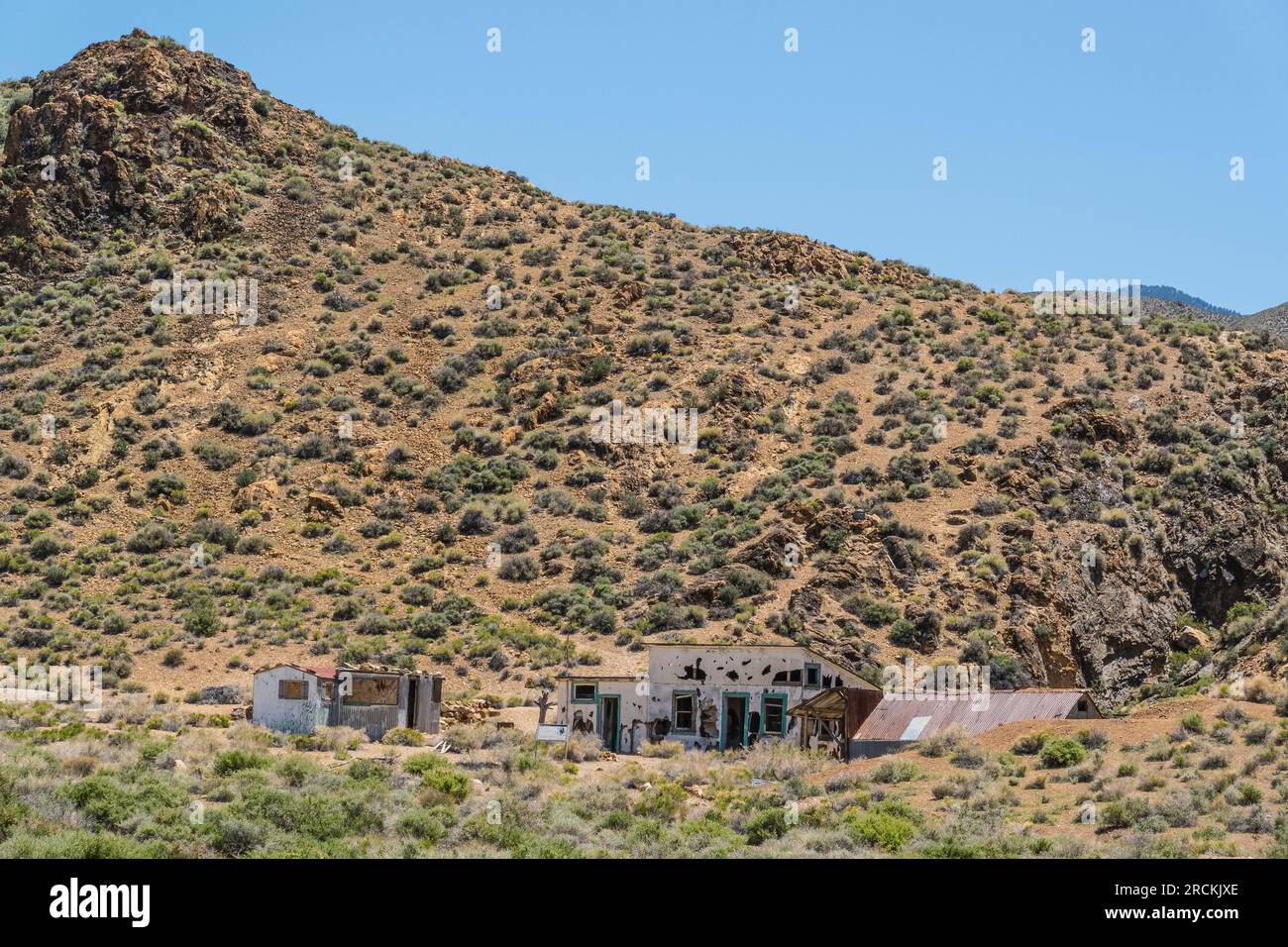 Abandoned buildings in an old settement in the desert near Death Valley