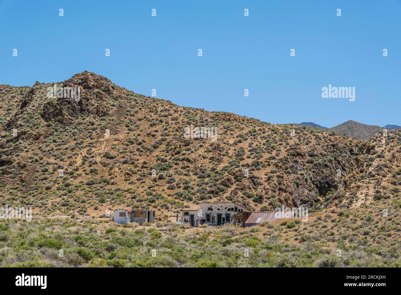 Abandoned buildings in an old settement in the desert near Death Valley