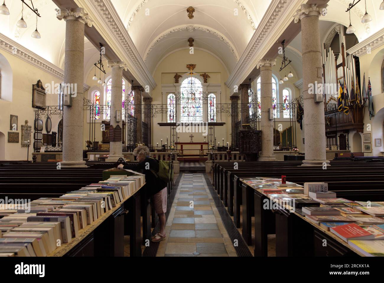 Internal aspect of Church of King Charles the Martyr in High Street, Falmouth, Cornwall. Stock Photo