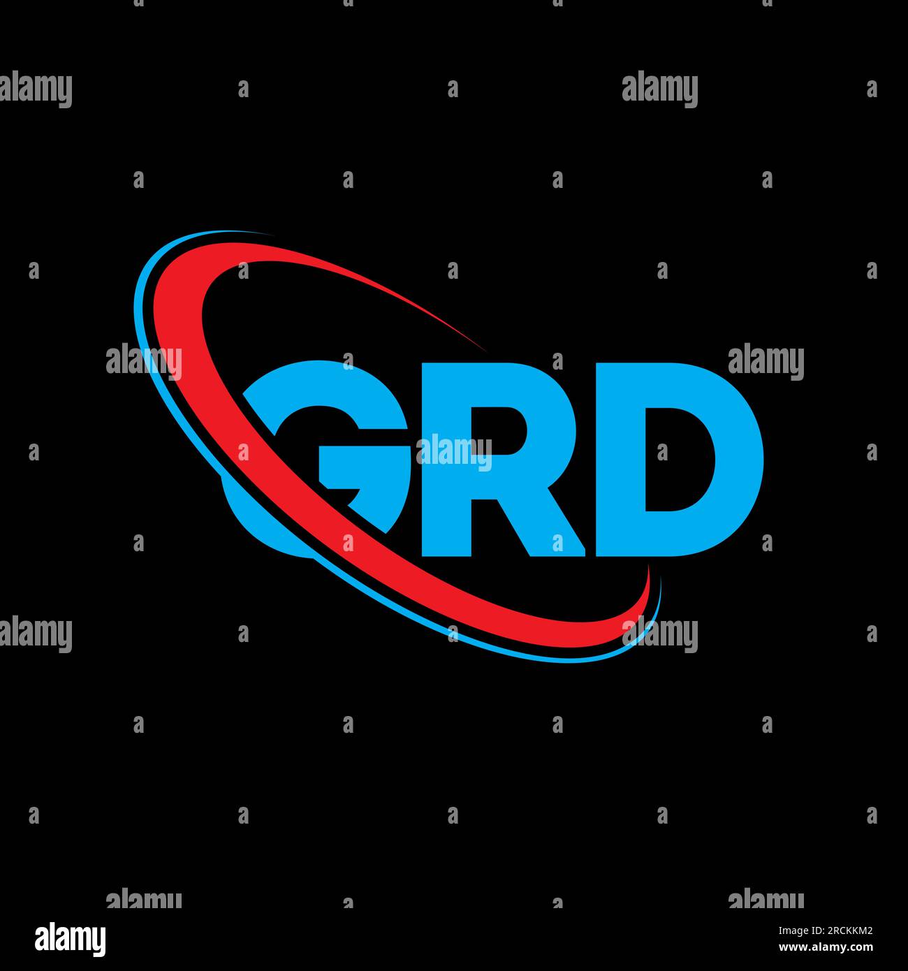 GRD logo. GRD letter. GRD letter logo design. Initials GRD logo linked with circle and uppercase monogram logo. GRD typography for technology, busines Stock Vector