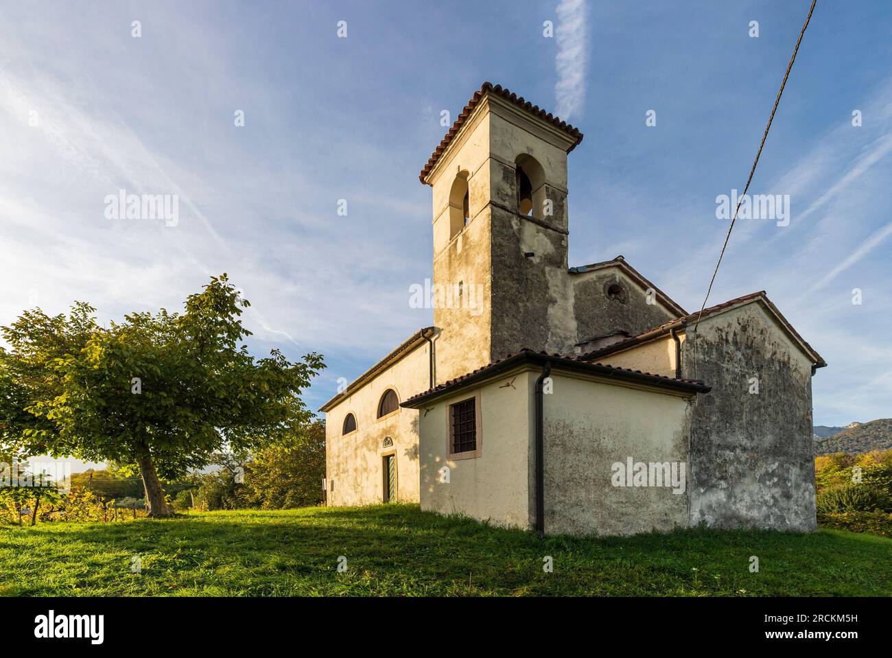 Italy Veneto Village of Zuel di Qua (Cison di Valmarino)  -  Church of Santa Lucia (18th century) Stock Photo