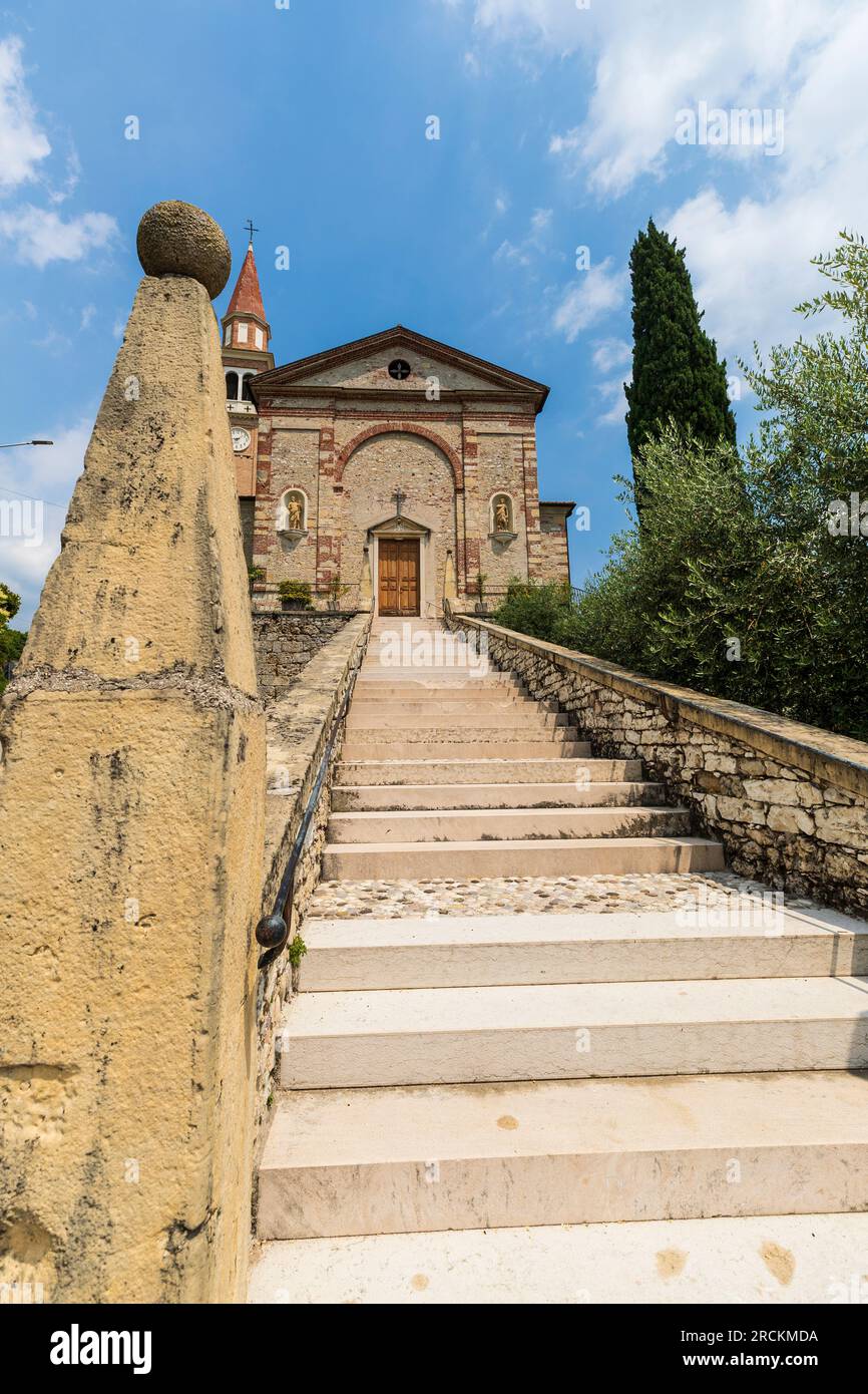 Italy Veneto Colbertaldo - Church of St. Andrew the Apostle Stock Photo