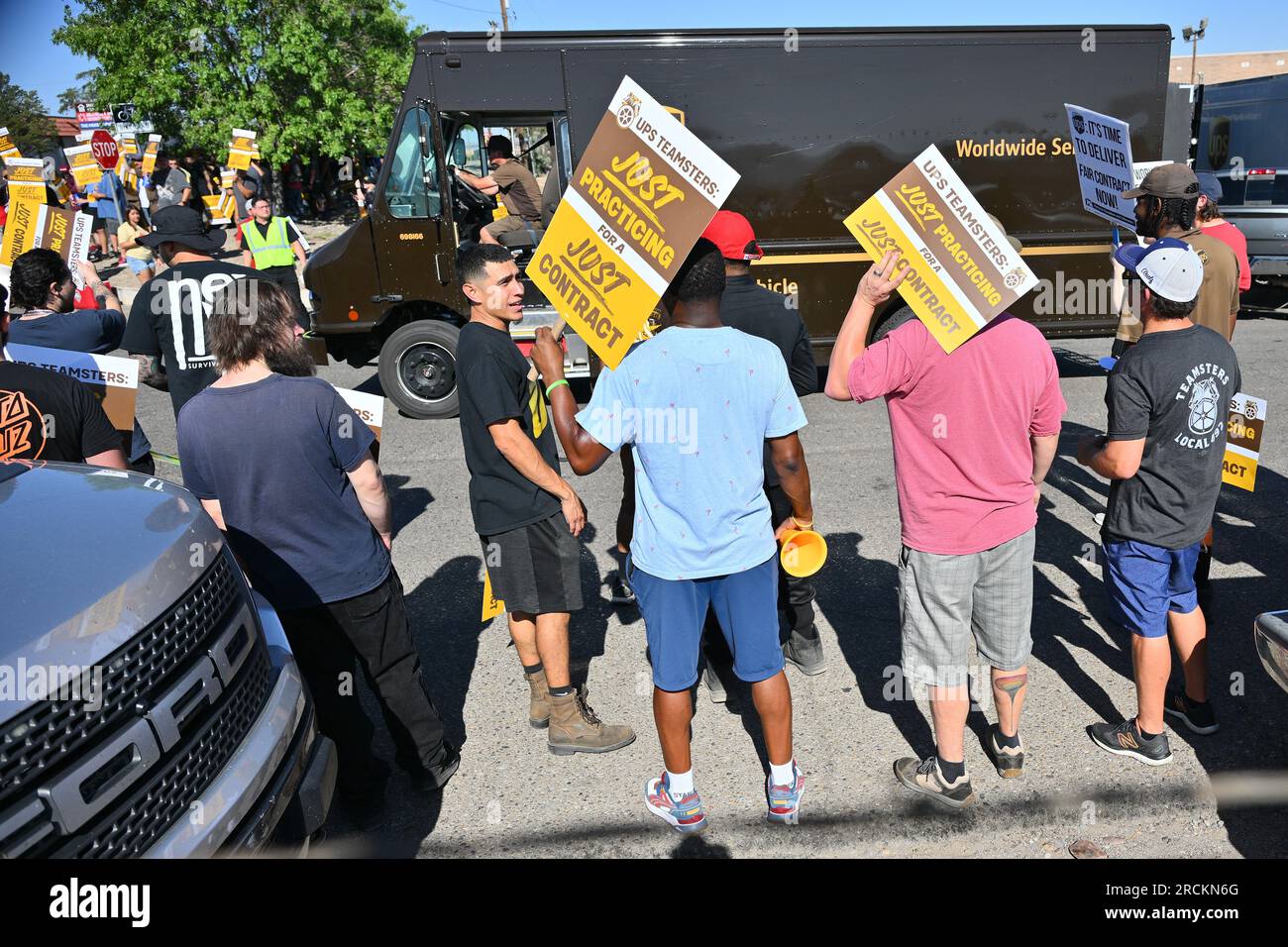 Albuquerque, United States. 15th July, 2023. A UPS delivery truck