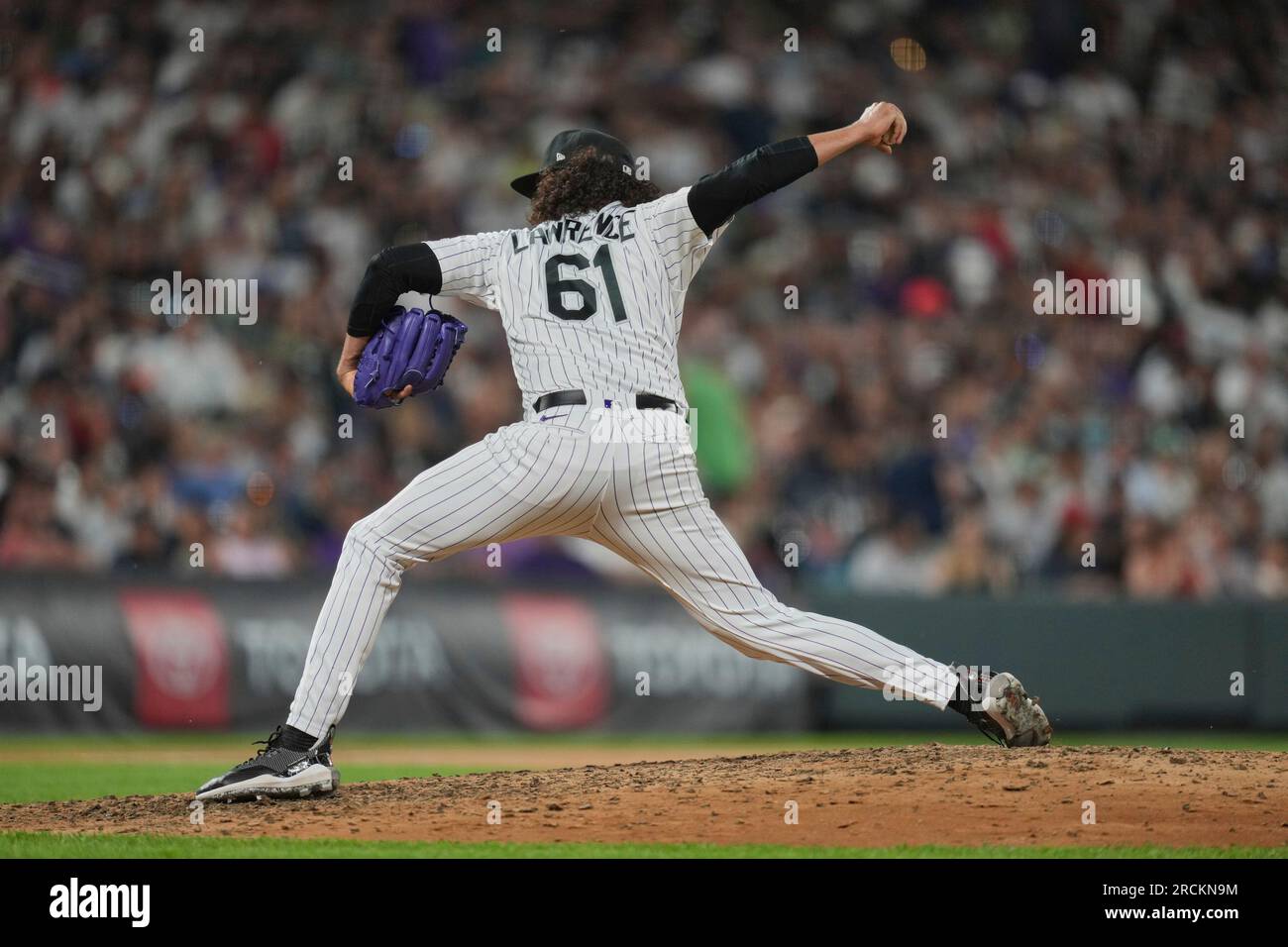 August 18 2021: San Diego center fielder Trent Grisham (2) gets a hit  during the game with San Diego Padres and Colorado Rockies held at Coors  Field in Denver Co. David Seelig/Cal