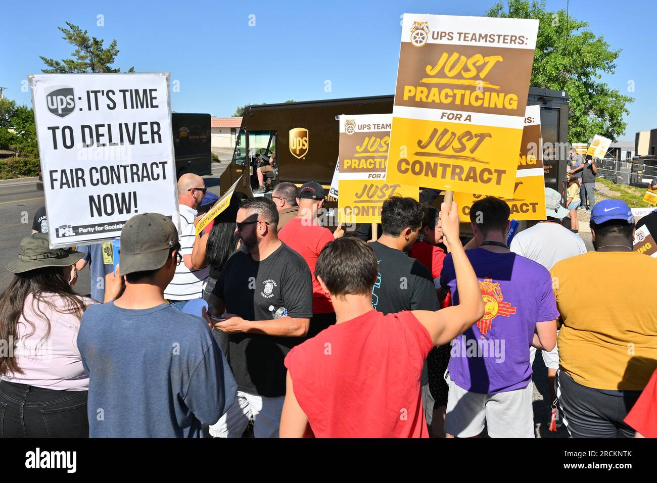 Albuquerque, United States. 15th July, 2023. A UPS delivery truck