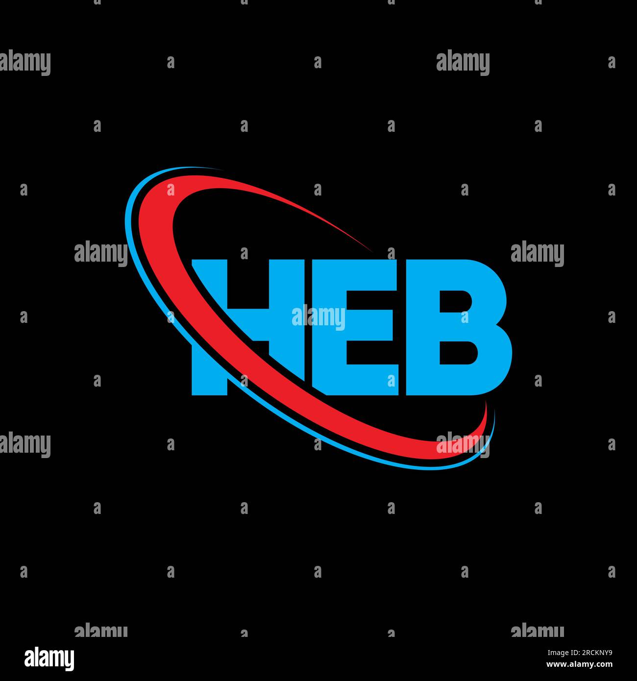 HEB logo. HEB letter. HEB letter logo design. Initials HEB logo linked with circle and uppercase monogram logo. HEB typography for technology, busines Stock Vector