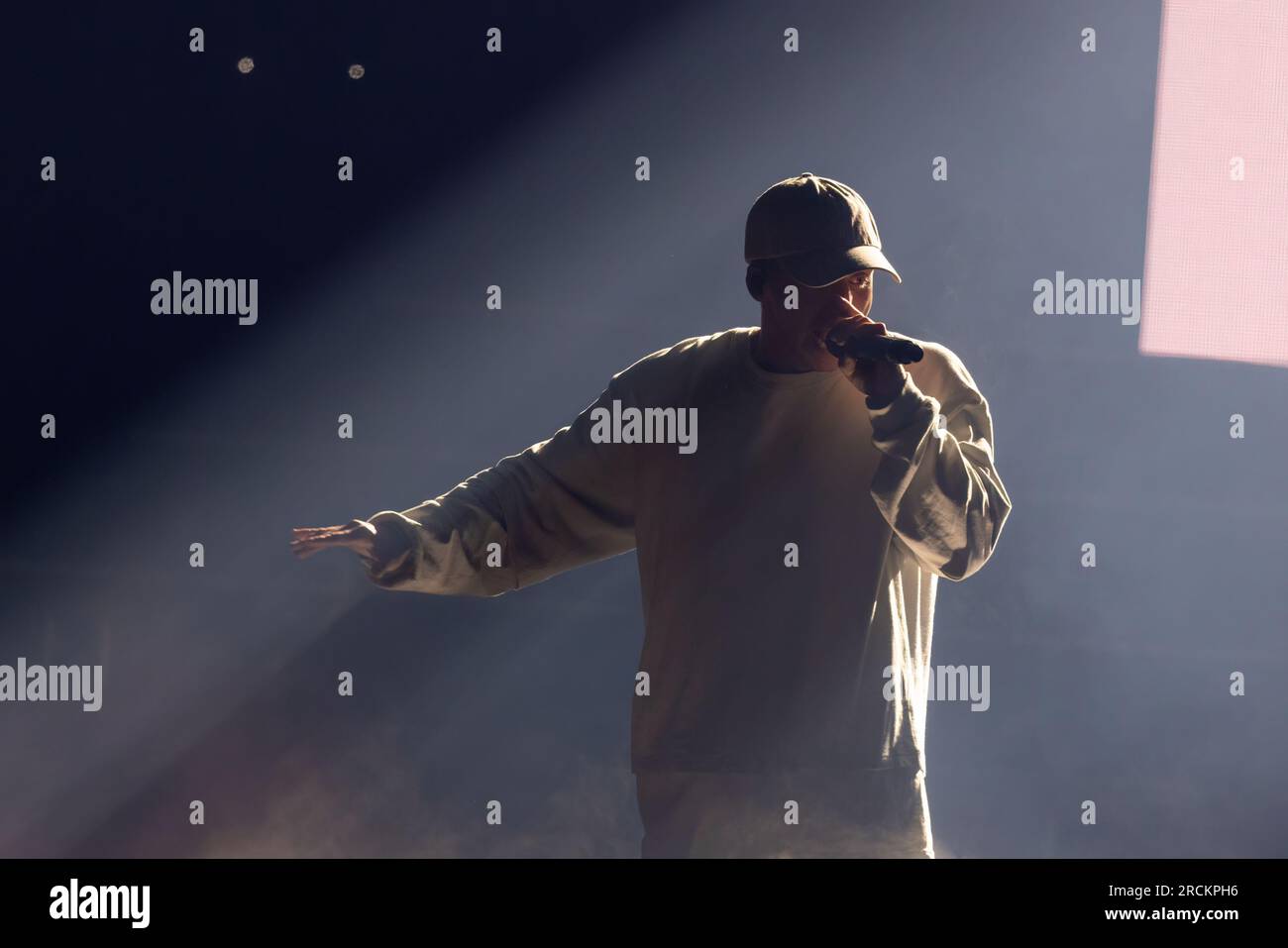 Chicago, USA. 14th July, 2023. Rapper NF (Nathan Feuerstein) during the Hope Tour at Allstate Arena in Rosemont, Illinois on July 14, 2023 (Photo by Daniel DeSlover/Sipa USA) Credit: Sipa USA/Alamy Live News Stock Photo