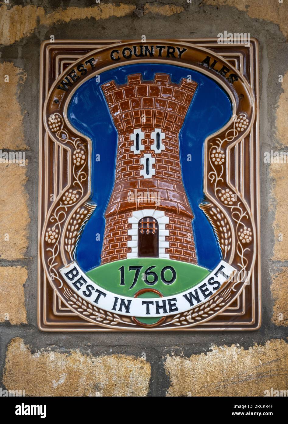 Ceramic Plaque advertising West Country Ales Stock Photo