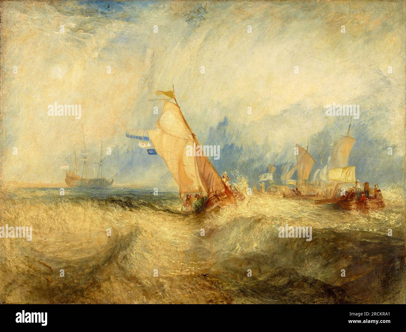 Van Tromp, going about to please his Masters, Ships a Sea, getting a Good Wetting. Joseph Mallord William Turner. 1844 Stock Photo