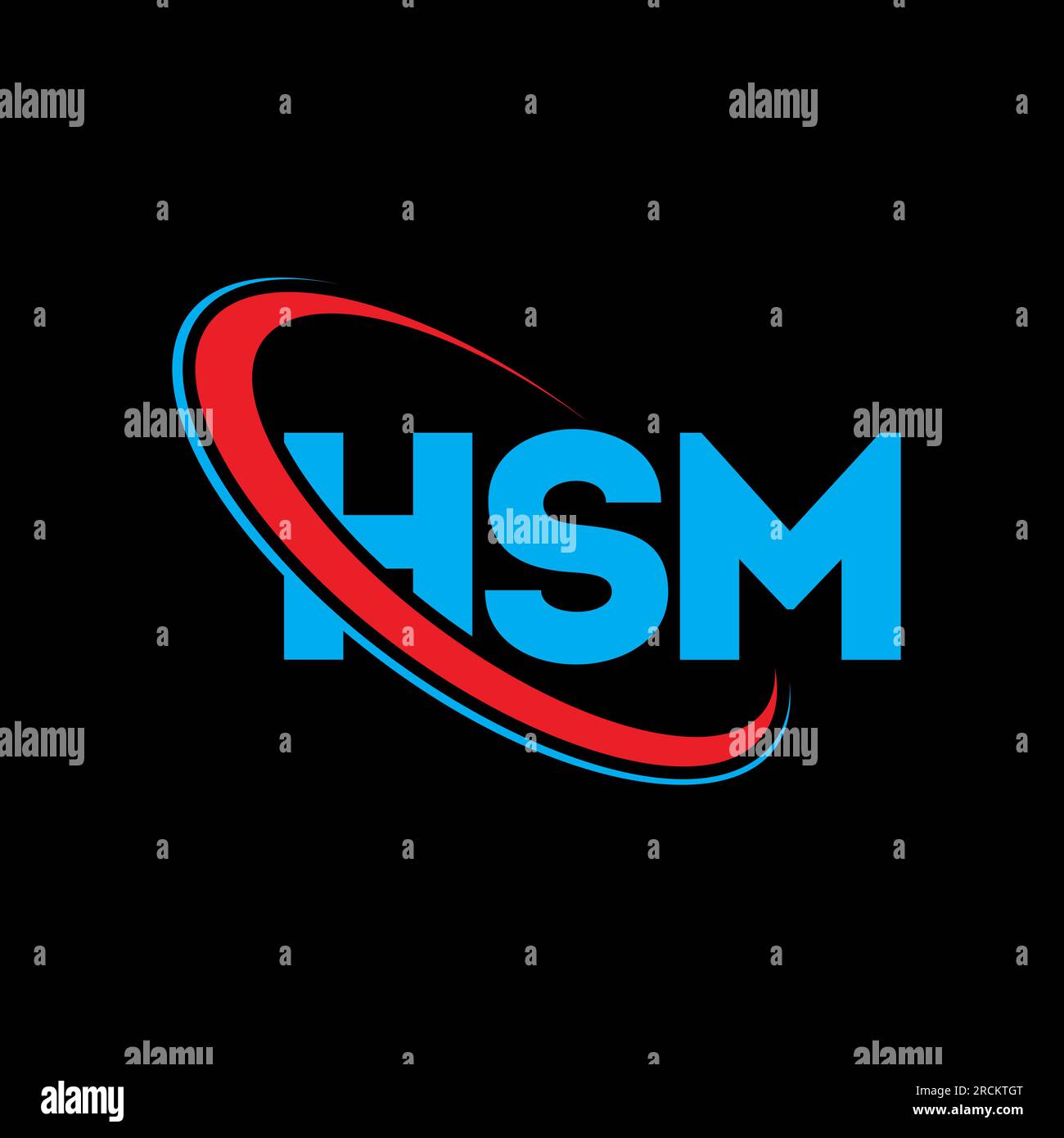 HSM logo. HSM letter. HSM letter logo design. Initials HSM logo linked with circle and uppercase monogram logo. HSM typography for technology, busines Stock Vector
