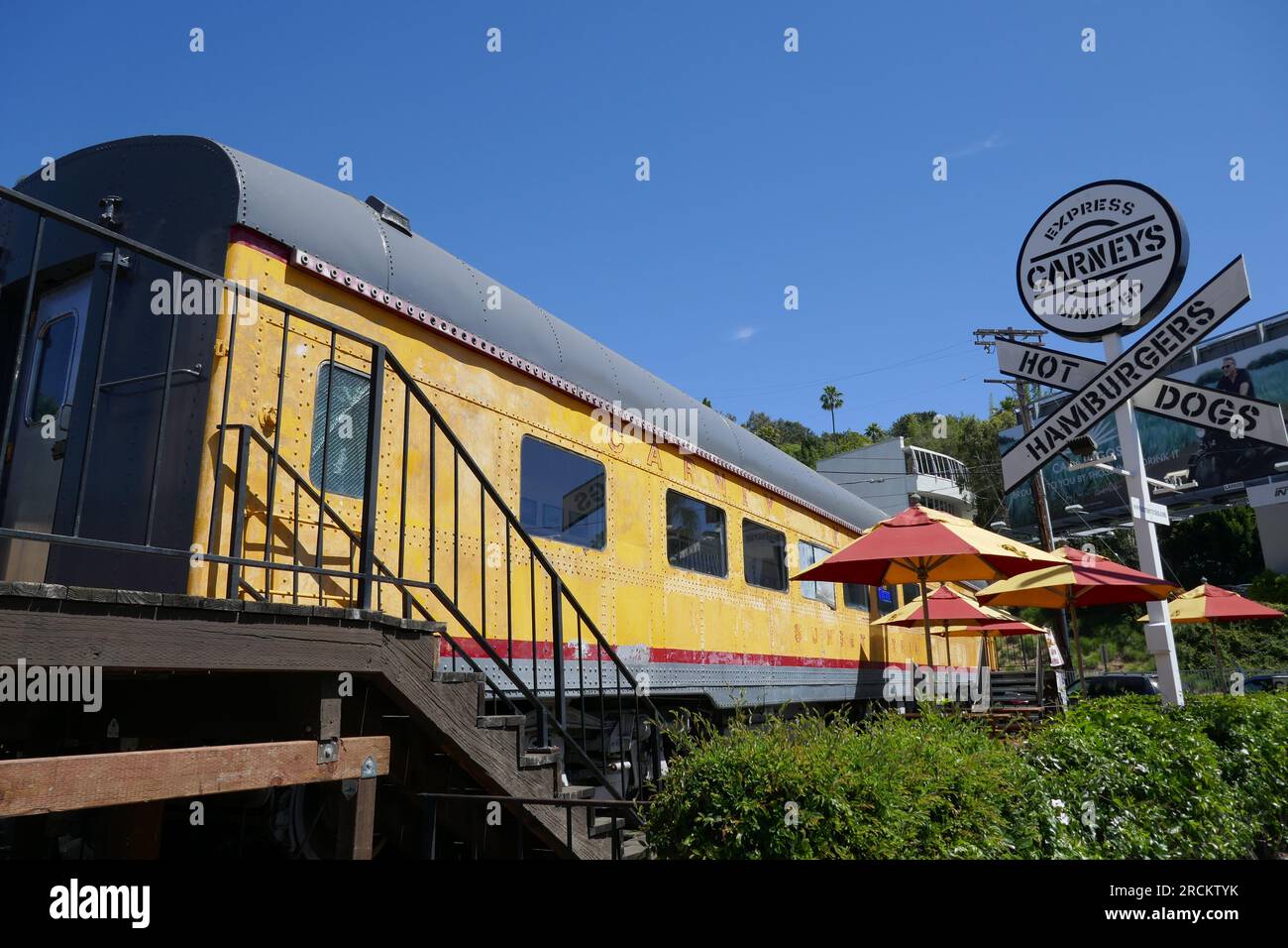 Los Angeles, California, USA 13th July 2023 Carneys Train Restaurant on
