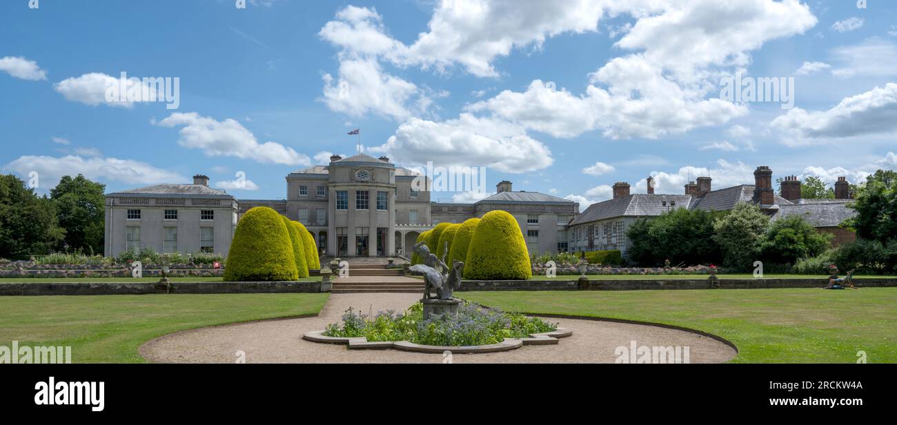 Shugborough Estate, Milford, Staffordshire, England, UK - landscape view of the rear facade of the hall Stock Photo