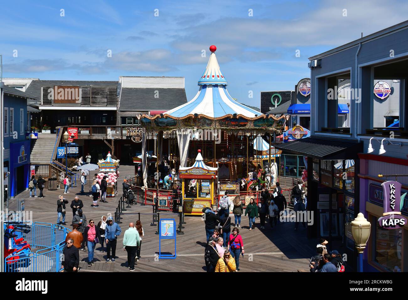 Tourists on Fisherman`s Wharf, Pier 39 at Carousel Editorial Stock