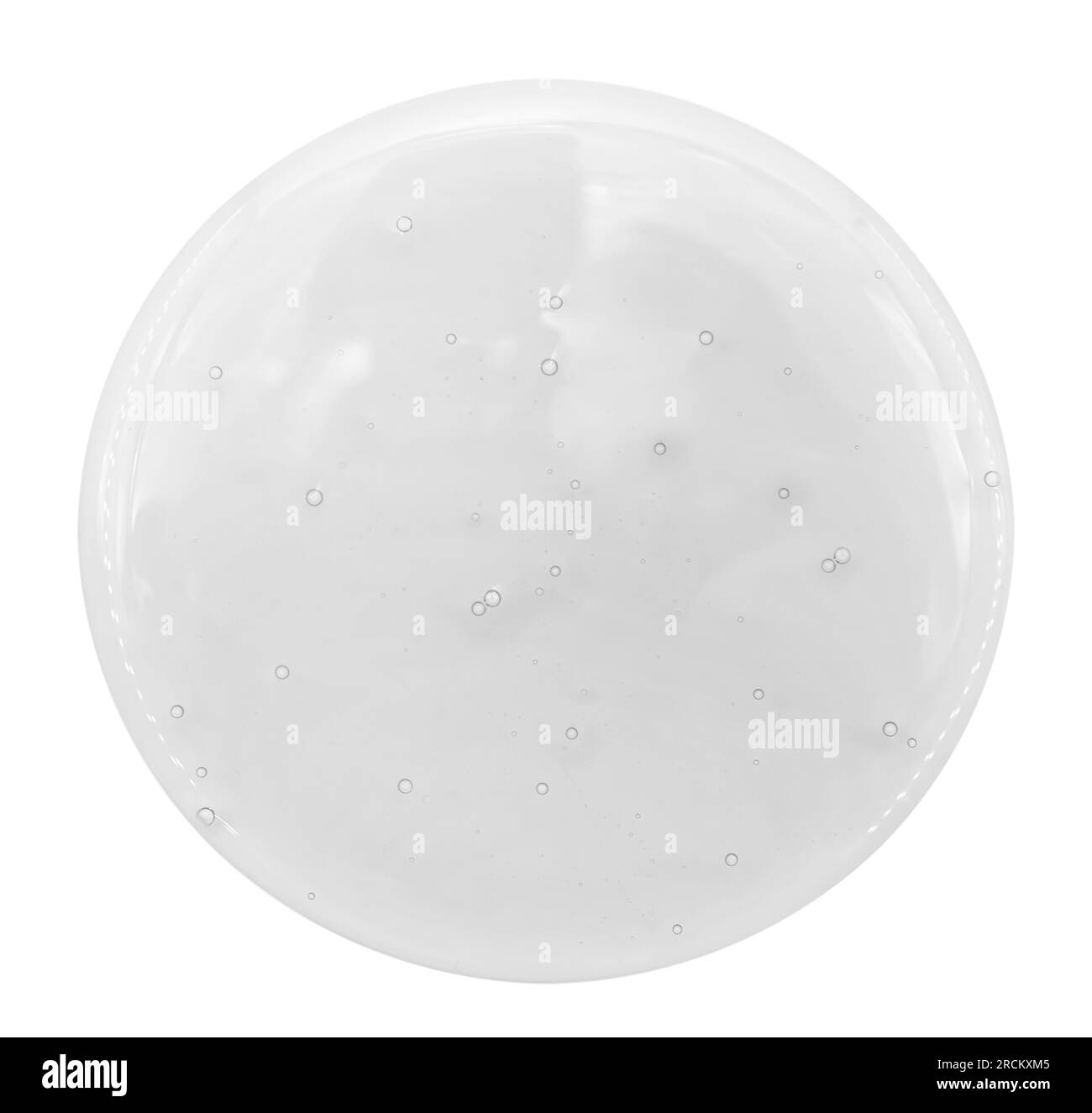 Soap foam round shape on a white background. Shampoo or detergent drop isolate Stock Photo