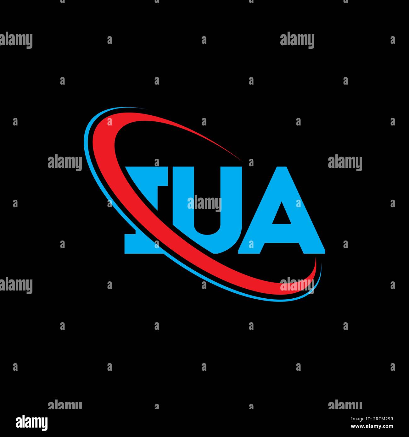 IUA logo. IUA letter. IUA letter logo design. Initials IUA logo linked with circle and uppercase monogram logo. IUA typography for technology, busines Stock Vector