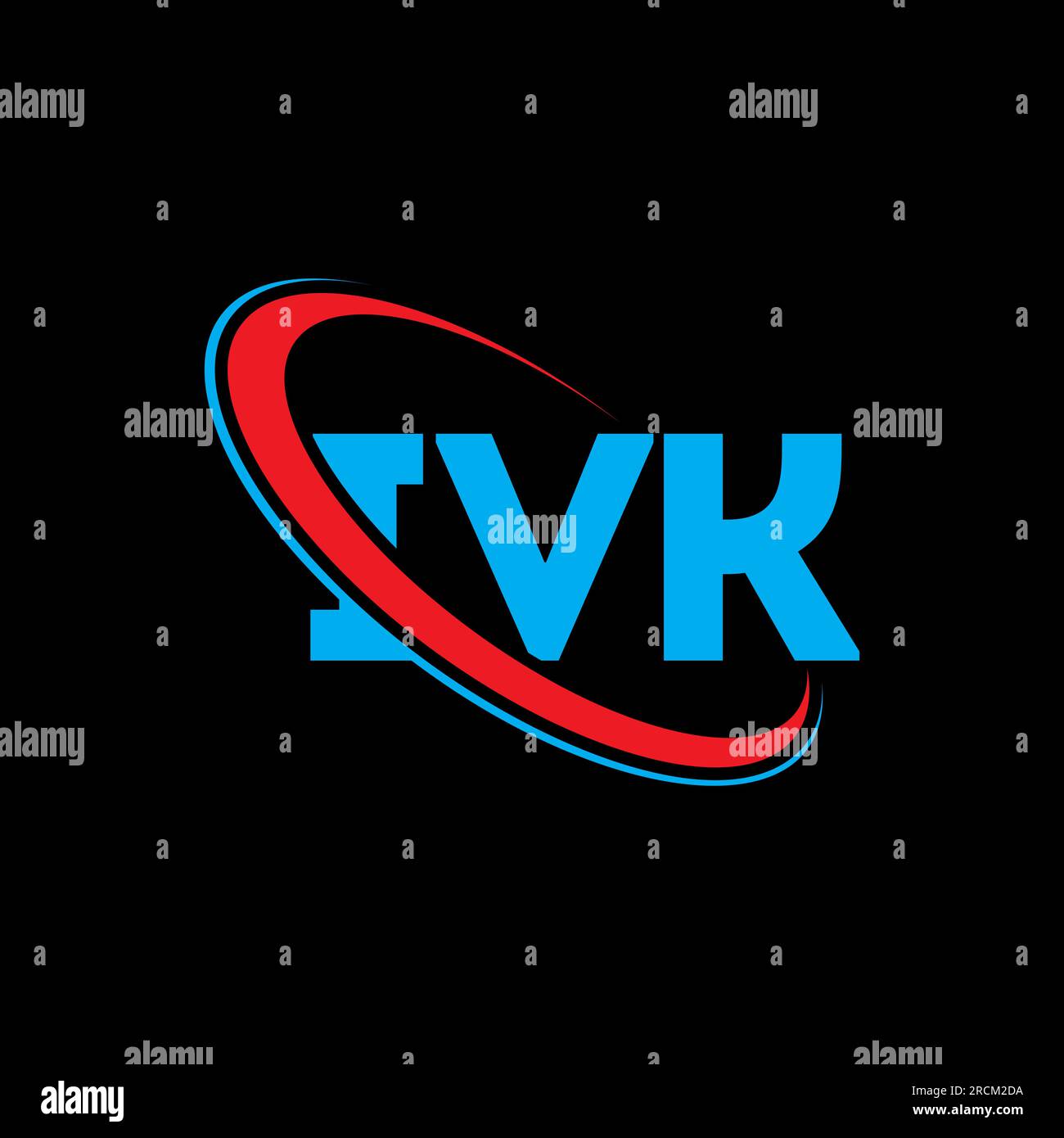 IVK logo. IVK letter. IVK letter logo design. Initials IVK logo linked with circle and uppercase monogram logo. IVK typography for technology, busines Stock Vector