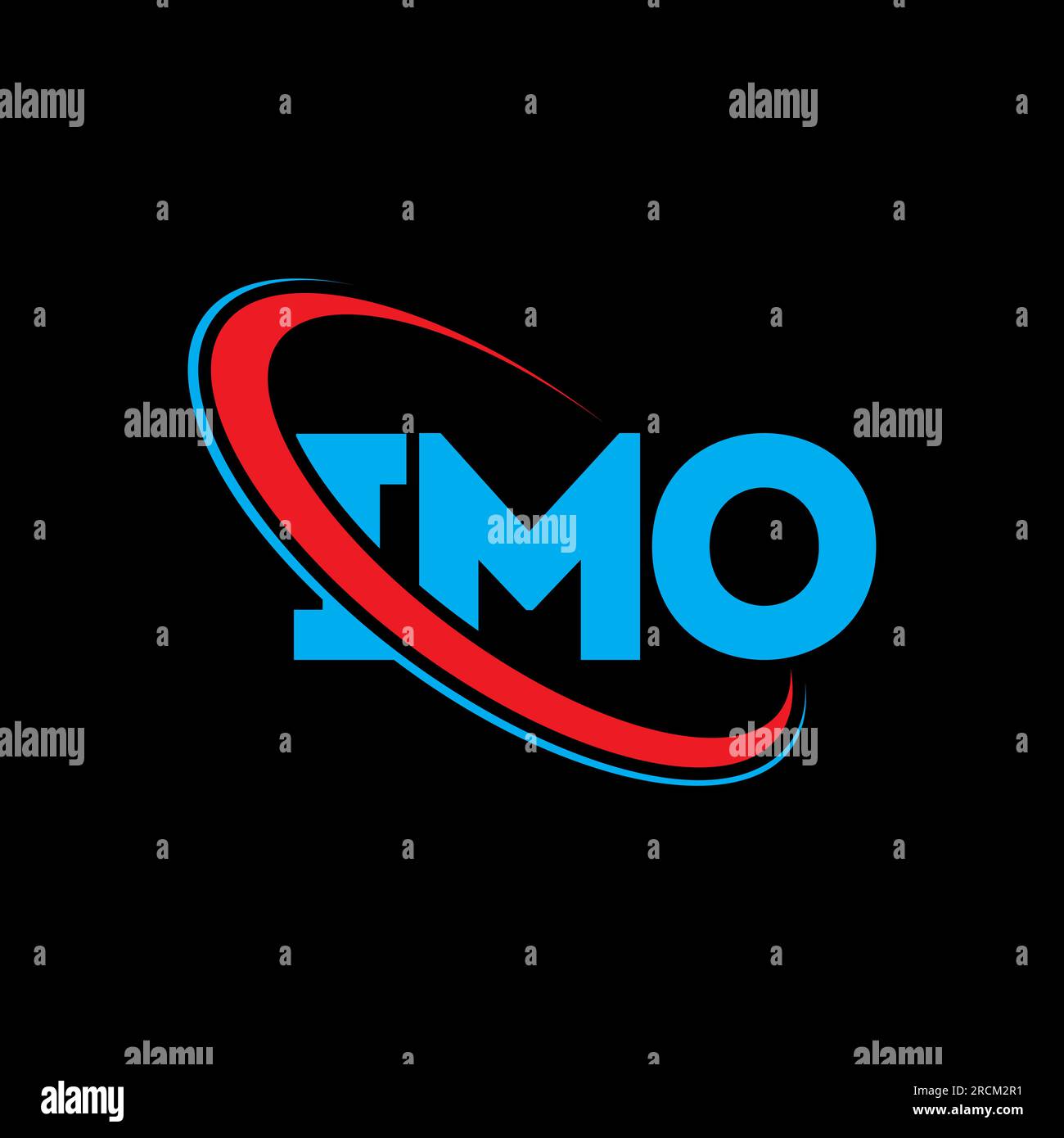 IMO logo. IMO letter. IMO letter logo design. Initials IMO logo linked with circle and uppercase monogram logo. IMO typography for technology, busines Stock Vector