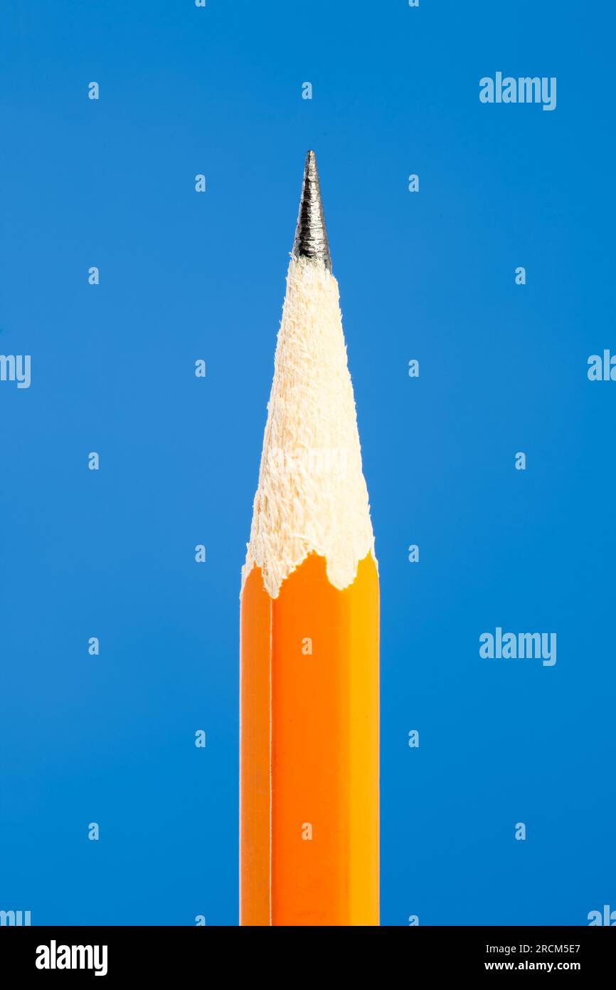 Close up of yellow pencil tip Stock Photo