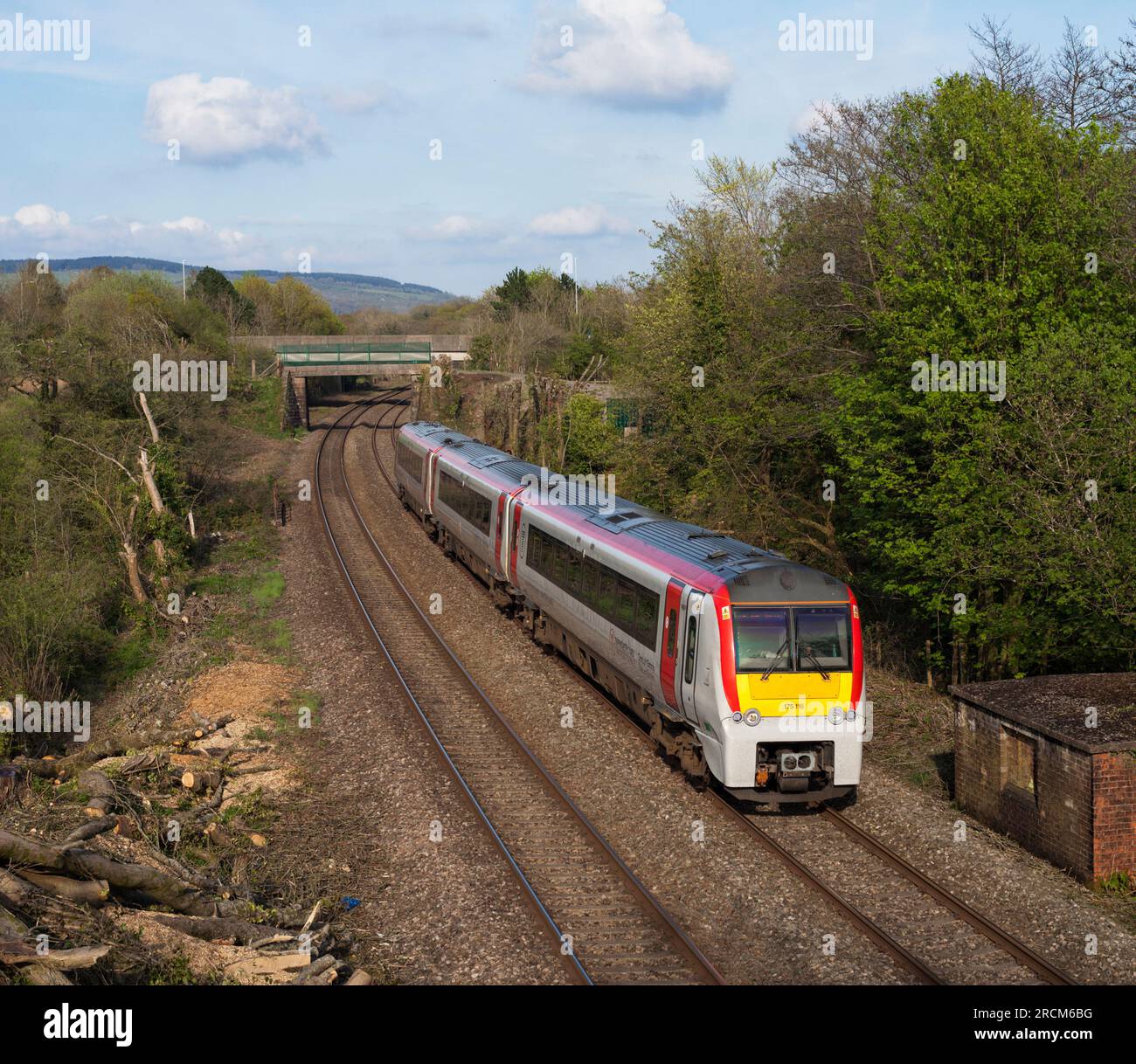 Transport For Wales class 175 Alstom  DMU train 175116 passing Pencoed on the south Wales mainline, Wales, UK Stock Photo