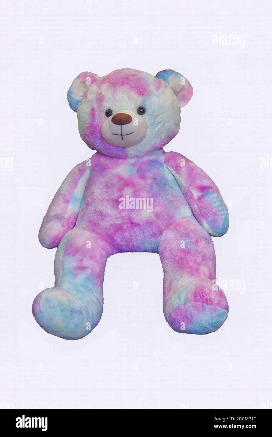 Pink teddy bear toy isolate on white background. Stock Photo