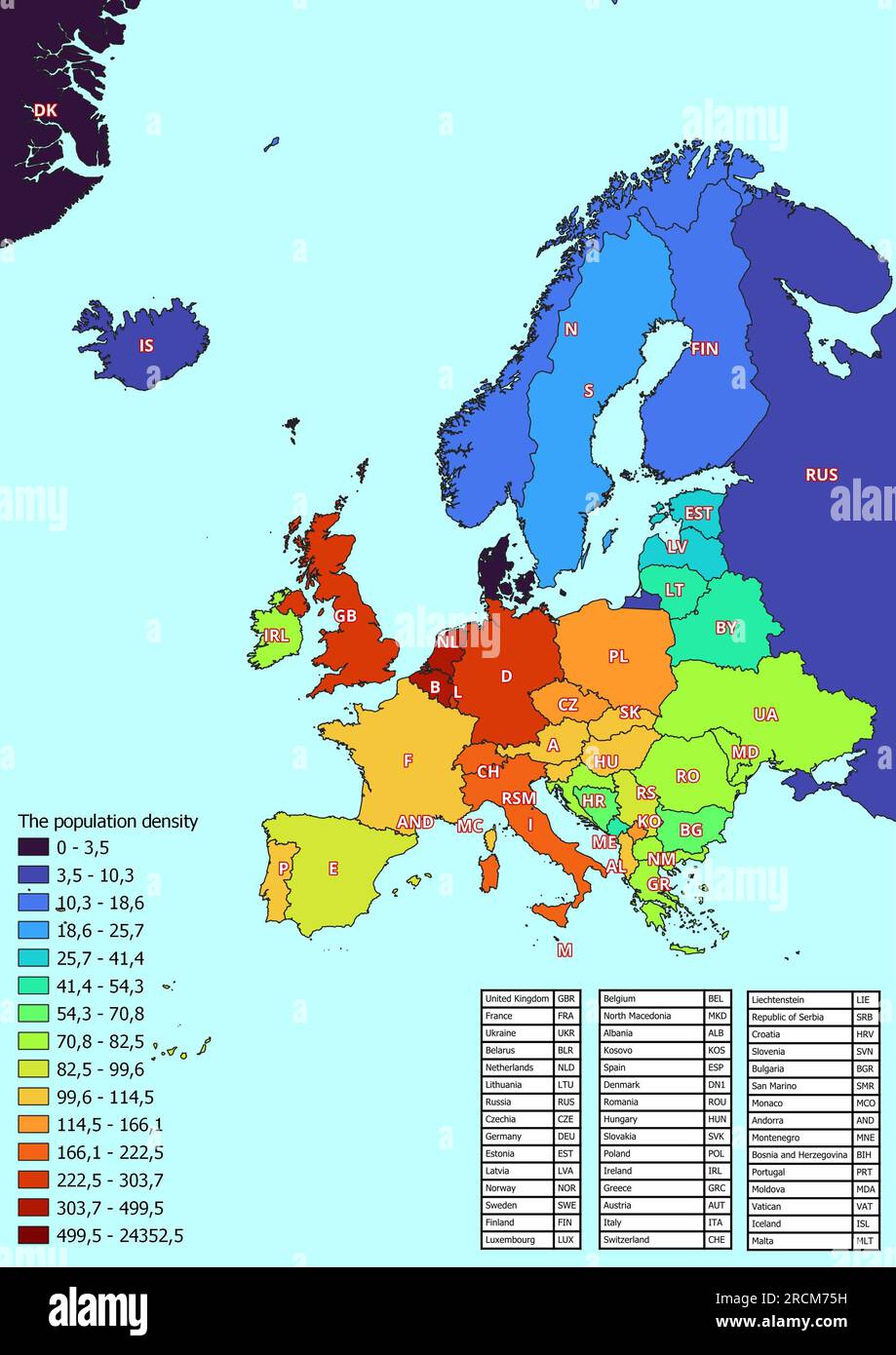 Population Of European Countries JTGJ