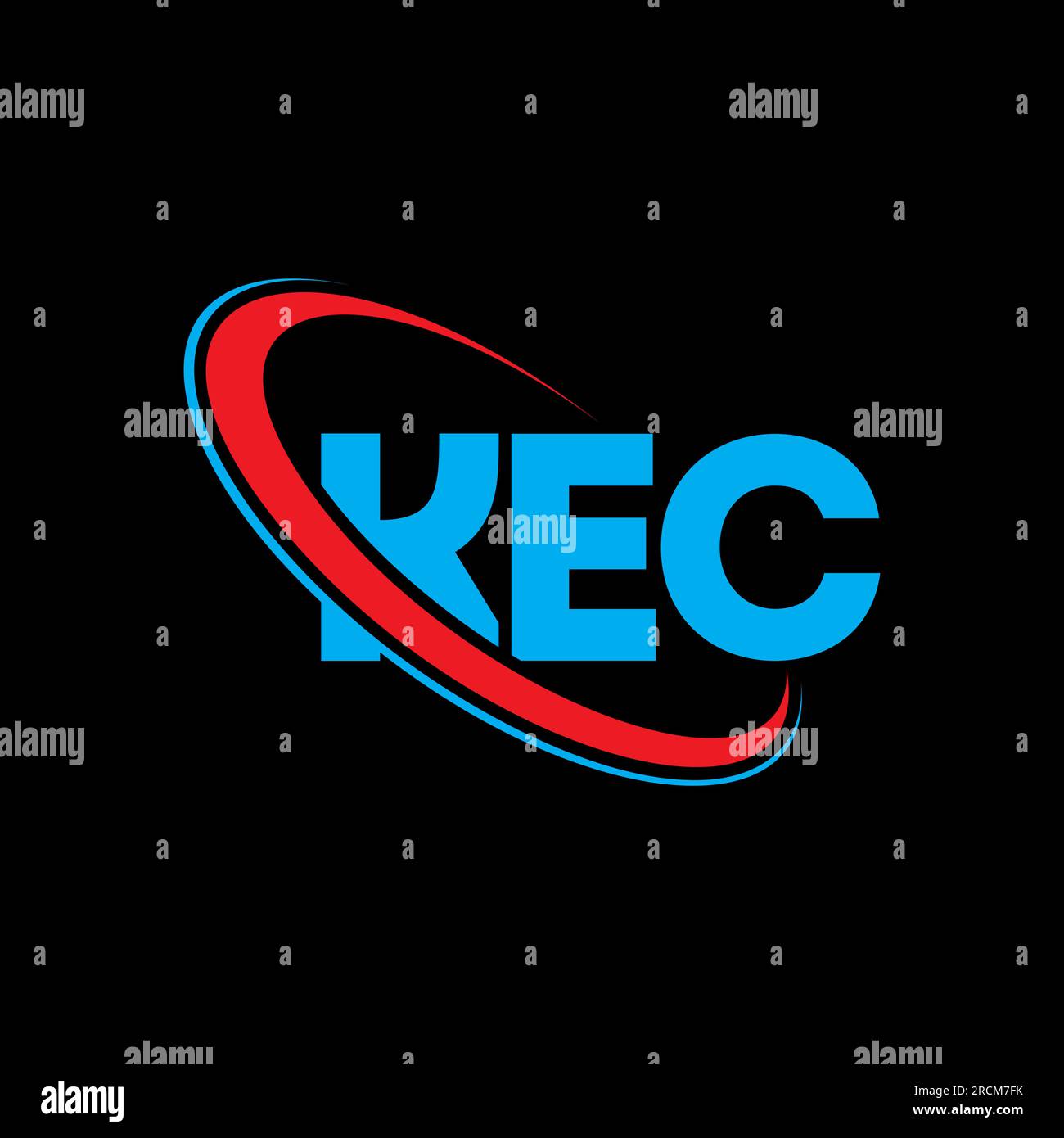 KEC logo. KEC letter. KEC letter logo design. Initials KEC logo linked with circle and uppercase monogram logo. KEC typography for technology, busines Stock Vector