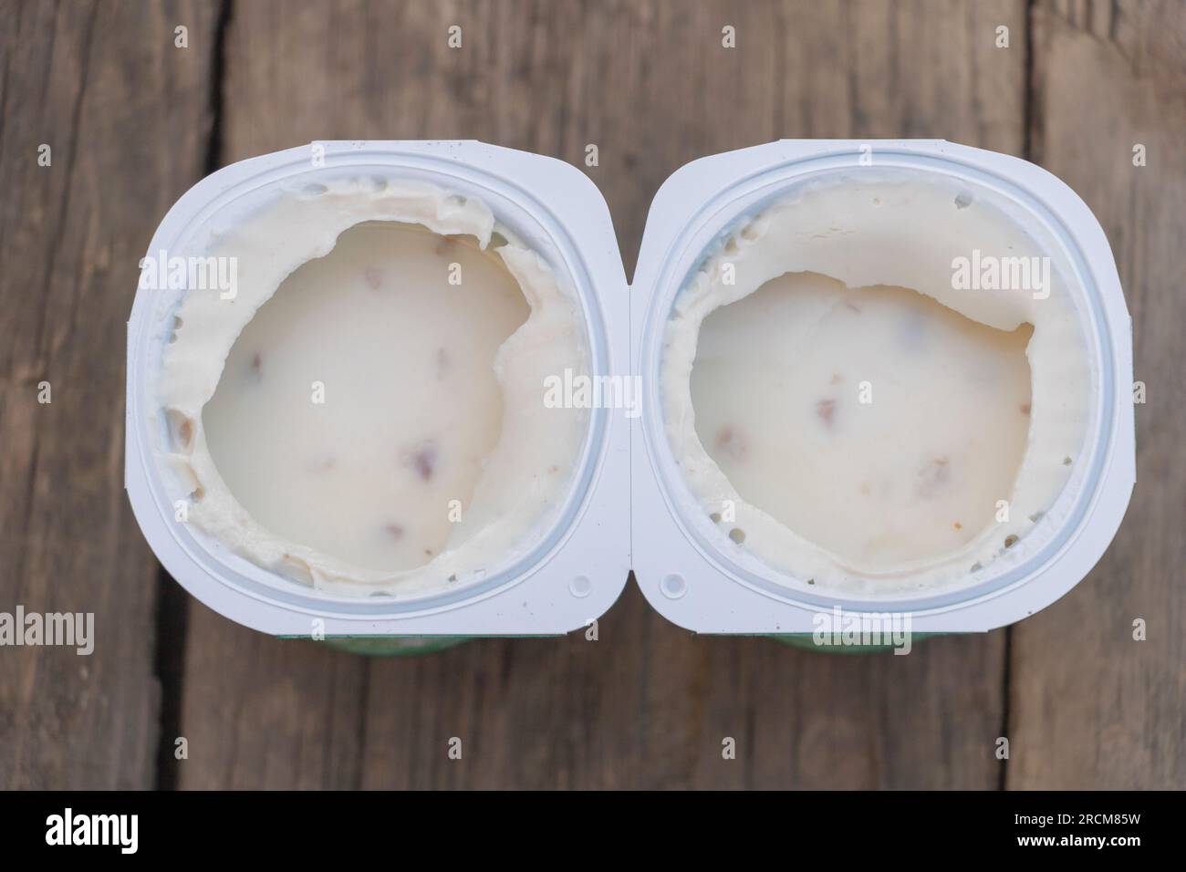 Reducing Food Waste: The Importance of Proper Yogurt Expiration Management concept Stock Photo